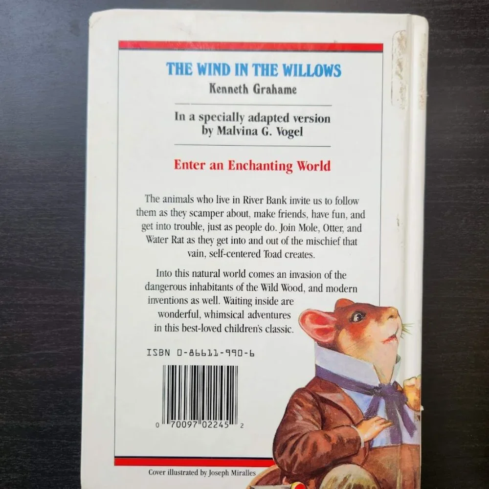 The Wind in the Willows 1996 Vintage Book Hardcover by Kenneth Graham  Print len